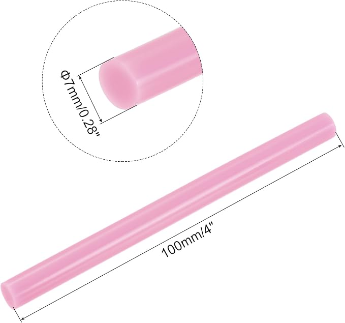 uxcell 30pcs Mini Hot Glue Gun Sticks 4-inch x 0.27-inch High Sticky Small Hot Glue Sticks for Glue Gun, Pink