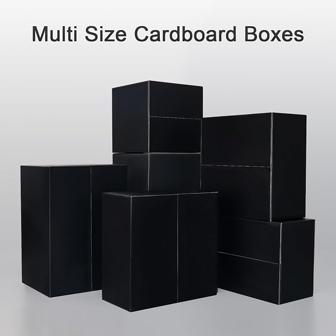 Shipping Boxes Medium 9x6x4 Inches, 30 Pack Mailer Packaging Boxes Bulk, Black Corrugated Cardboard Boxes for Small Business Mailing Packing