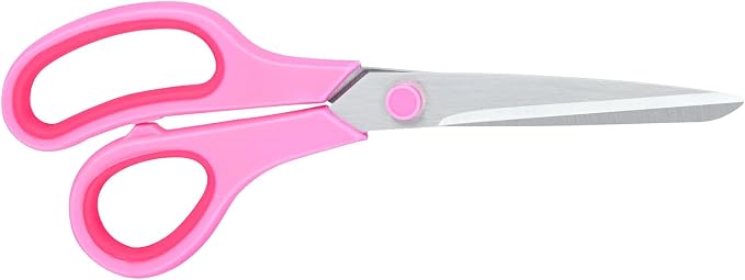 Scissors for Office Home School Craft Sewing Fabric Supplies(Pink), 8 Inch | Cute Pink, All Purpose, Stainless Steel