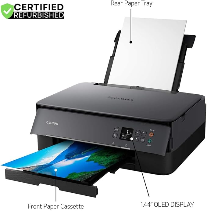 Canon PIXMA TS6420a All-in-One Wireless Color Printer with Print, Scan, Copy, Photo Print & Mobile Functions (Renewed) Bundle with DGE USB Cable + Small Business Productivity Software Kit