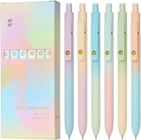 Ddaowanx Gel Pens Set,12 Pcs 0.7mm Retractable Quick Dry Black Ink Pens | Fine Point Smooth Writing Pens for Nurses,Teachers,Cute Stationery Office&School Supplies,Gifts for Women,Stocking Stuffers