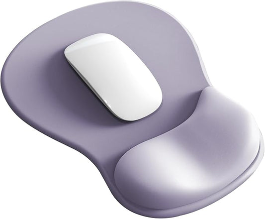 Mouse Pad with Wrist Rest,Ergonomic Mouse Pad with Comfortable Gel Wrist Rest Support and Non-Slip PU Base for Easy Typing Pain Relief, Durable and Washable (Purple Blue)
