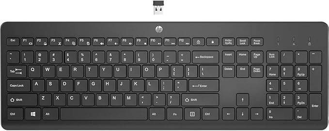 HP 230 Wireless Keyboard - Wireless Connection - Low-Profile, Quiet Design - Windows & Mac OS - Laptop, PC Compatible - Shortcut Keys & Number Pad - Long Battery Life (‎3L1E7AA#ABA),Black