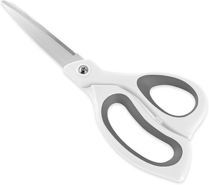 8.5 Inch Heavy Duty All Purpose Scissors, Professional Ultra Sharp Stainless Steel Blades for Fabric, Paper, Crafts - Comfort Soft Grip Handles for Office, Home, Packages and Light Gardening