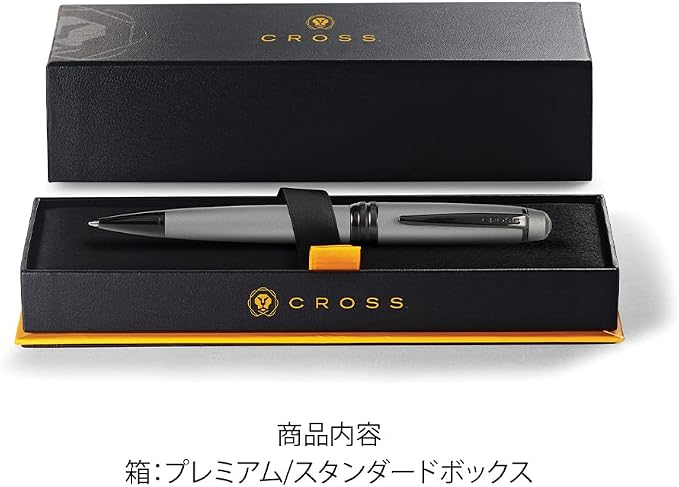 Cross Bailey Matte Gray Lacquer Ballpoint Pen, Medium Point, Black Ink | Ballpoint Pen, Refillable for Long-Lasting Use, Smooth Ink Flow, Comfortable Grip, Premium Gift Box, Medium Point Refill