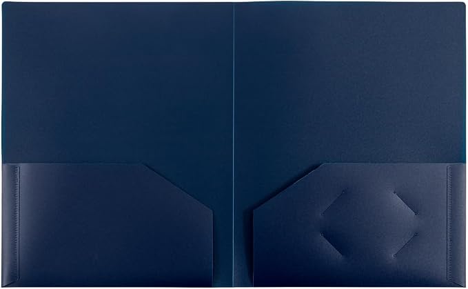 JAM PAPER Heavy Duty Plastic 2 Pocket Extra Tough School Folders - Assorted Professional Colors - 6/Pack