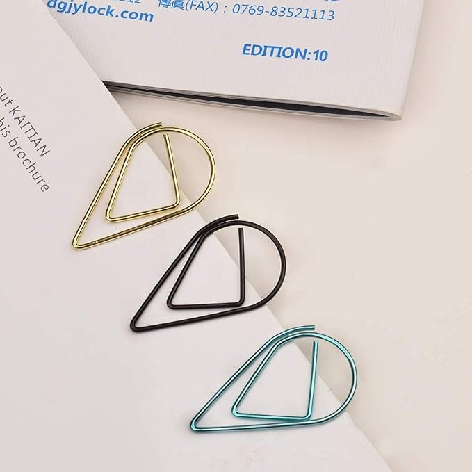 Multicolor Paperclips Metal Paper Clips Colored Paper Clamp Note Clips for School Office Wedding (100 Pieces)