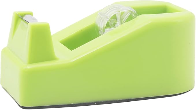 Desktop Tape Dispenser Heavy Duty Desk Accessories Floral Office Tape Dispensers, Weighted Non-Skid Base, Green