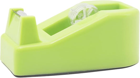 Desktop Tape Dispenser Heavy Duty Desk Accessories Floral Office Tape Dispensers, Weighted Non-Skid Base, Green