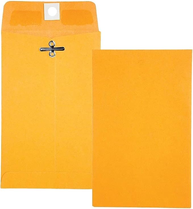 Quality Park 4 x 6 Clasp Envelopes, 100 Pack, Document Envelopes with Gummed Flap, Heavyweight 28 lb Paper with Reinforced Holes and Double Prong Clasp, Brown Kraft