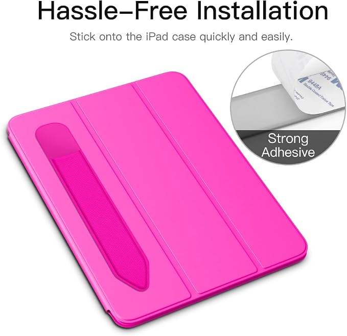 MoKo Adhesive Pencil Case Holder Sticker for Apple Pencil, Pitaya Red | Elastic Pencil Pocket Pouch, Adhesive Sleeve, Attached to iPad Case, For Pro/USB-C/1st/2nd Gen and Similarly Stylus Pens