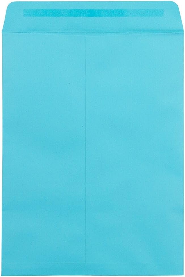 LUXPaper 9 x 12 Open End Envelopes | Peel & Press | Pool Blue | 80lb. Text | 50 Qty