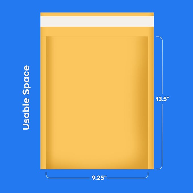 The Boxery 9.5”x14.5” Kraft Bubble Mailers | 100 Padded Envelopes Included - Self Sealing Shipping Bags - #4