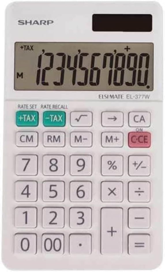 Sharp EL-377WB Business Calculator, White 2.75