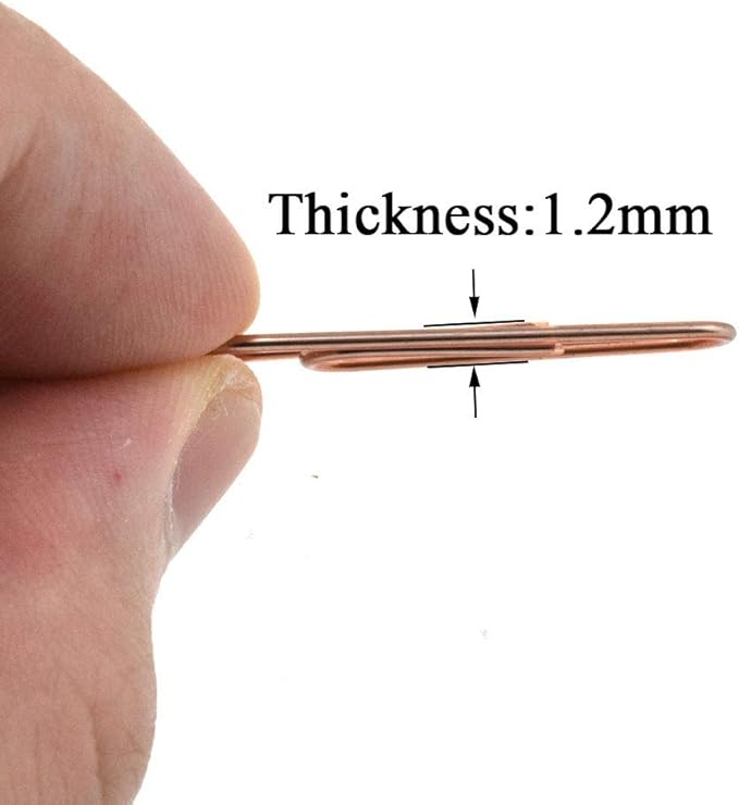 HAHIYO Paper Clips 1.3" (33mm) Length Rose Gold Paperclips Vinyl Coated Prevent Scratching Tearing The Pages Sturdy for Bookmark Organize Home Office School 120 Pack