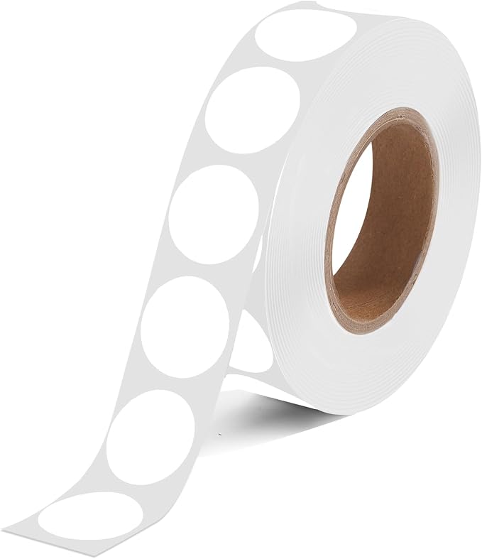1000 Pcs White Round Stickers 1/2 Inch Circle Dot Stickers Small Code Labels for Office Shop Yard Sale Home Classroom Marking (White)