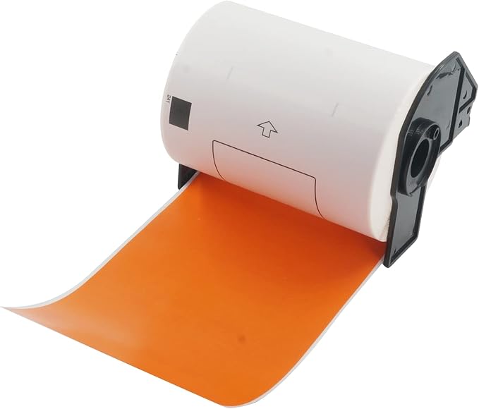 BETCKEY - Shipping Labels Replacement for Brother DK-1241 (4 in x 6 in), Compatible with Brother QL Label Printers [1 Rolls/200 Labels, Orange]