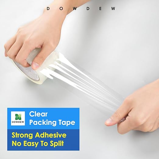 Clear Packing Tape, Heavy Duty Packaging Tape 1.88 inch x 55 Yards Refill Roll for Shipping Mailing Moving [Ultra Strong - Super Thick] (3 Rolls / 165 Total Yards)