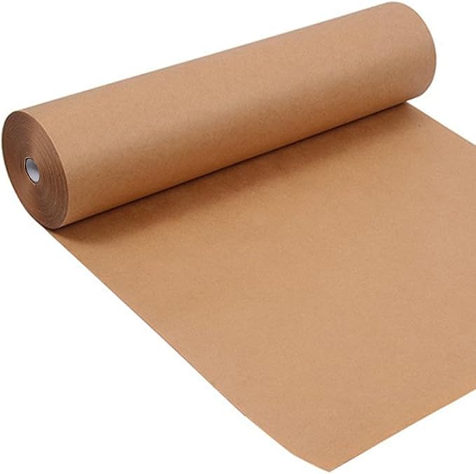 SMART&CASUAL 17.8"×3,600"(300') Brown Kraft Wrapping Paper for Craft Gift Bulletin Board Banner Bouquet Flower Table Covering Packing Shipping Moving 70GSM 50LB