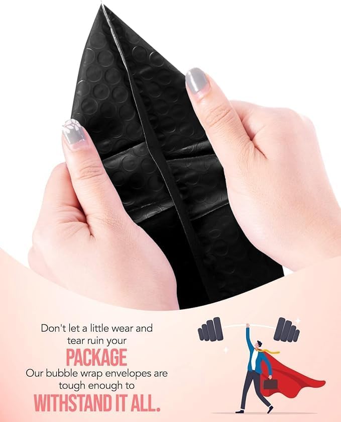 FCLMHD bubble mailers 4x8 100pack waterproof envelopes 4x6 bubble mailers Shipping Envelopes Bags black padded envelopes for Small Business, Envelope Mailers（100 4x8)
