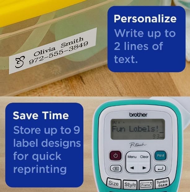 Brother P-Touch PTH103W Handheld Personal Label Maker with Tape, New, 1 Piece