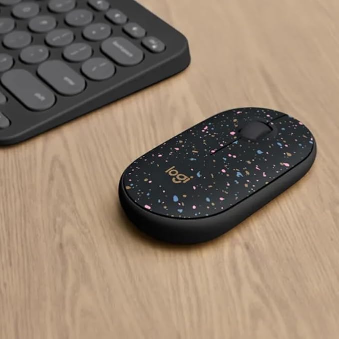 Logitech M340 Wireless Mouse with Limited Edition Prints, USB Receiver and Silent Clicks, Portable Wireless Mouse for Laptop, PC, Windows, Chrome, Surface – Speckles