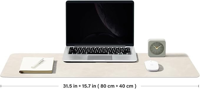 Distressed Leather Desk Mat - Non-Slip PU Desk Pad for Office and Home - Desk Organization and Accessories - Ideal for Large Mouse Pad and Desk Mats on Top of Desks(Sandstone,31.5"x 15.7")