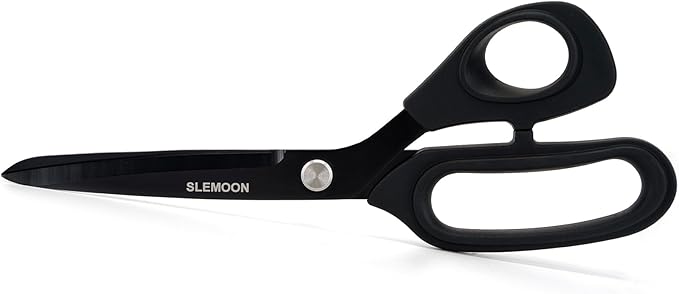9" Scissors All Purpose, Heavy Duty Professional Tailor Scissors for Fabric Cutting, Leather Craft & Sewing Projects, Black