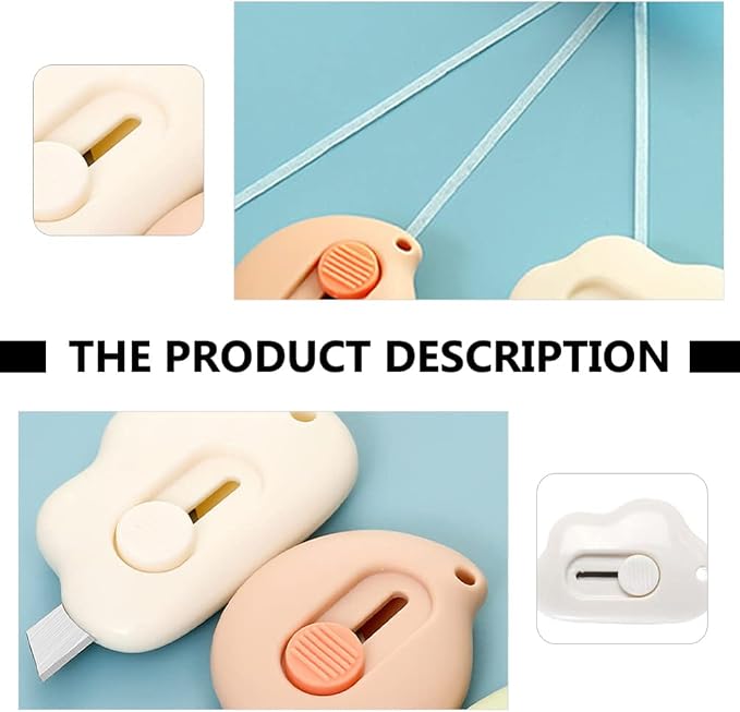 DOITOOL Mini Art Knife 3-Pack Retractable Utility Cutter with Cloud Shape Design Compact Letter Opener Safety Box Cutter for Office and Home Use