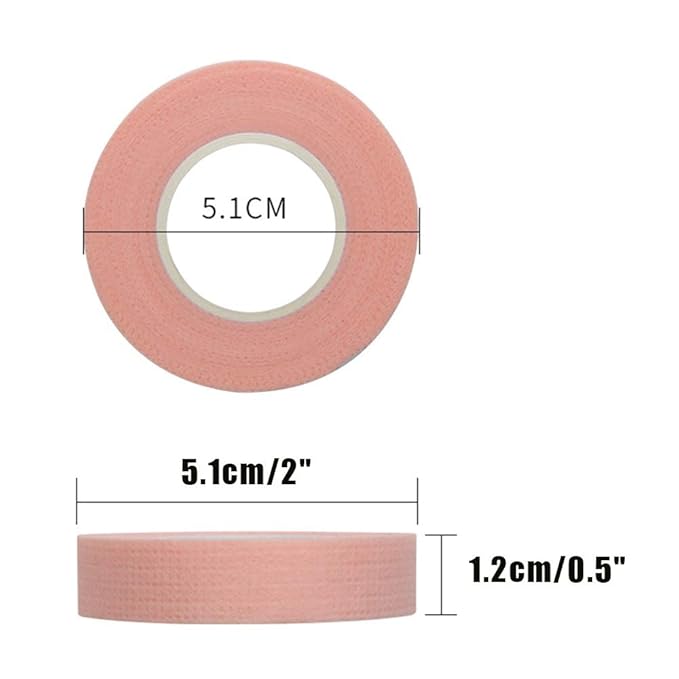 G2PLUS 6 Rolls PE Micropore Medical Tape Roll, 1/2'' x 59 Yards Lash Tape, Pink Eyelash Tape for Eyelash Extensions, Wound, Sensitive Skin - Individual Package