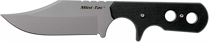 Cold Steel Mini Tac Bowie 3-5/8" Lightweight Durable 8Cr13MoV Stainless Steel Fixed Blade Clip Point Outdoor Hunting Utility Knife, Griv-Ex Handle, Secure-Ex Sheath - Boxed
