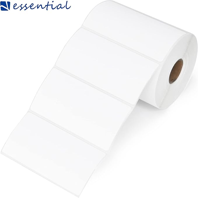 ESSENTIAL 4"x 2" Direct Thermal Barcode Labels, Shipping Labels Compatible with Zebra & Rollo Label Printer, 750 Labels of Roll (1 Roll)