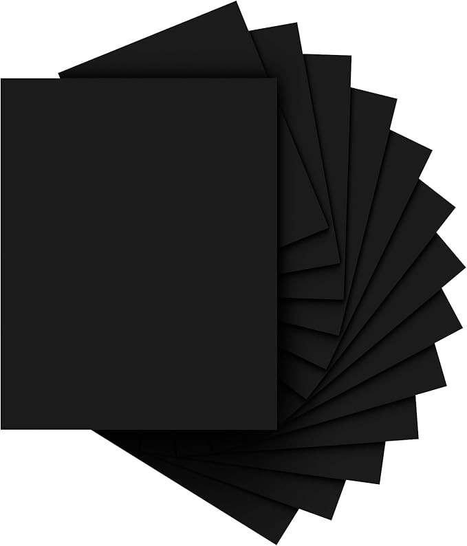 40 Sheets Black Cardstock 8.5 x 11, Thick Card Stock Paper, Cardstock Printer Paper 8.5 x 11, 200 GSM Construction Paper 8 1/2 x 11, Black Card Stock for DIY Cards, Invitations, Business Cards