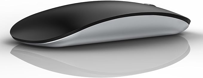TENMOS M18 Bluetooth Mouse,USB C Rechargeable Wireless Mouse-Matte Black | Tri-Mode BT5.1/5.0+2.4G, Silent, Portable, Battery Level Visible, USB Receiver,Type C Adapter, for Laptop/Macbook/iPad/PC