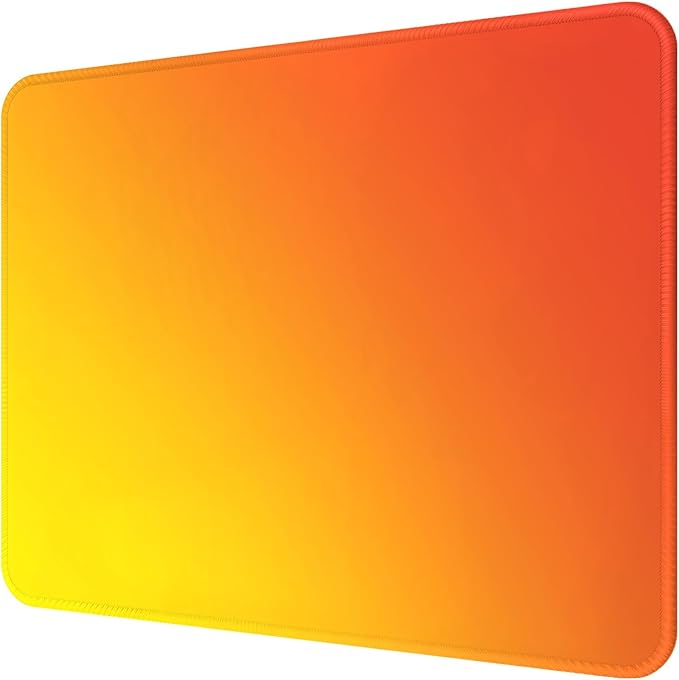 Premium Mouse Pad with Stitched Edges – 10.2 x 8.3 in | Smooth, Washable Mat with Non-Slip Base | Personalized Cute MousePads for Laptop, Computer, Office, Home (Warm Sunset Yellow-Orange Gradient)