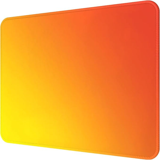 Premium Mouse Pad with Stitched Edges – 10.2 x 8.3 in | Smooth, Washable Mat with Non-Slip Base | Personalized Cute MousePads for Laptop, Computer, Office, Home (Warm Sunset Yellow-Orange Gradient)