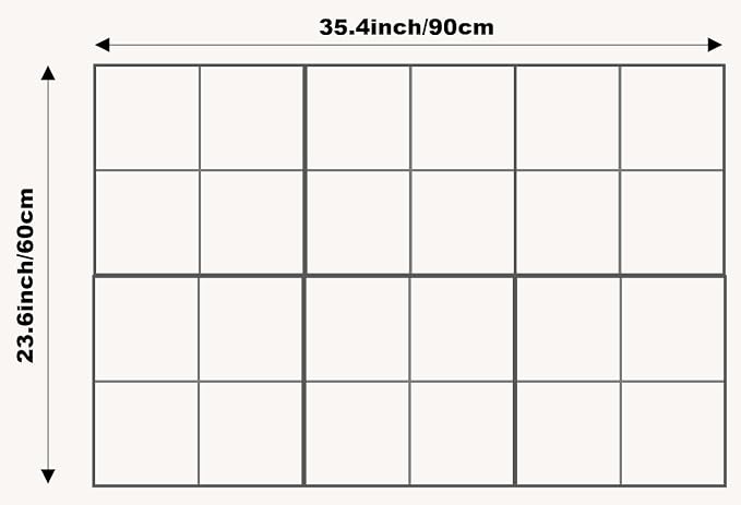 Cork Board 24 x36 Alternative - 6 Pack Felt Wall Tiles with Safe Removable Adhesive Tabs, Cork Boards for Walls Cork Board for Home Office Pin Board Tack Board - Ivory