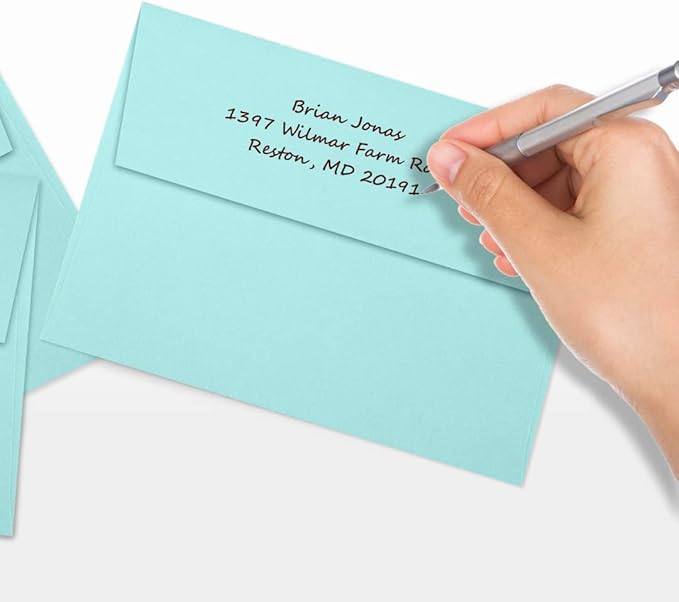LUXPaper A7 Invitation Envelopes | Peel & Press | 5 1/4" x 7 1/4" | Seafoam Blue | 80lb. Text | 1,000 Qty