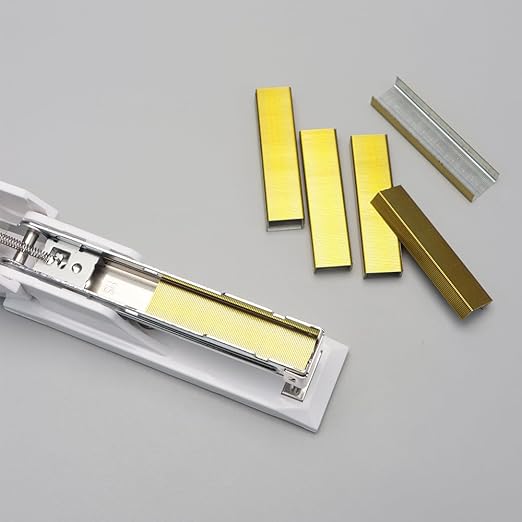 NatSumeBasics 3000 Yellow Gold Staples 26/6 Standard Colored Staple Refill for Desk Stapler, 1000 Per Pack, Total 3 Pack Staples (Yellow Gold)