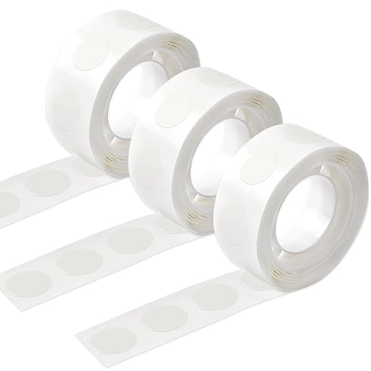 UPINS 300Pcs Glue Points Dots 15mm Removable Balloon Glue Adhesive Dots | 3 Rolls Double Sided Tape Dot Stickers, Easy Removal, Balloon Glue and Craft Supplies, Holiday Wedding Party Home Wall Decor