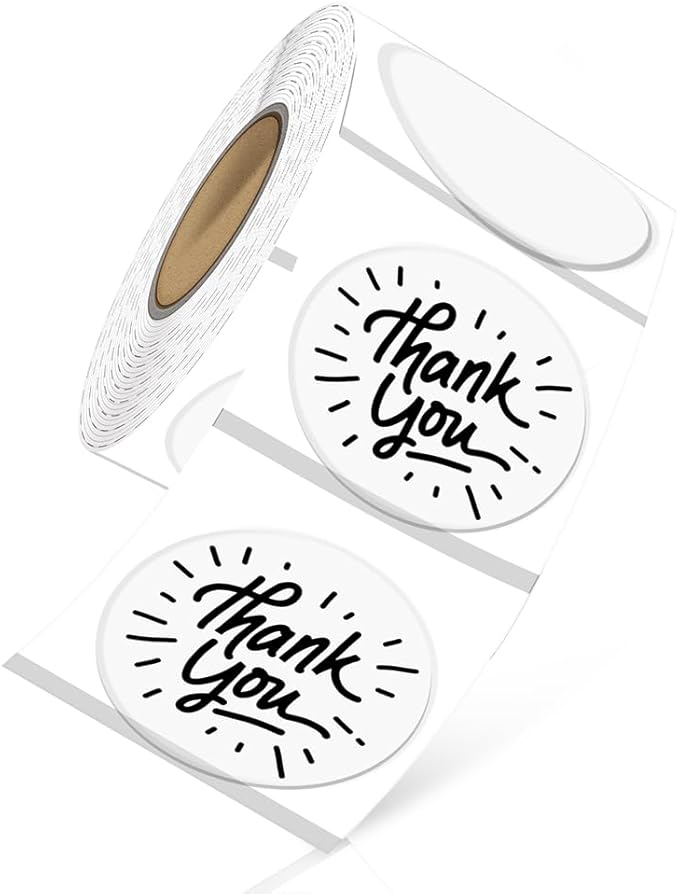iEager Transparent Circle Thermal Label Stickers 2 Inch Round Printable Clear Stickers, Self-Adhesive Thermal Labels Roll for Decor, Home Storage, Thanks Card, Gift Box, Custom Logo Design-400 Labels
