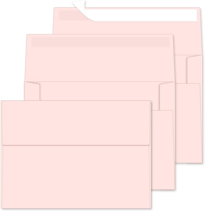 4x6 Envelopes For Invitation (50, Pink, A4) | A4 Envelope blue,50 pack 4x6 card Envelopes for wedding, greeting cards,baby shower,photos,birthday