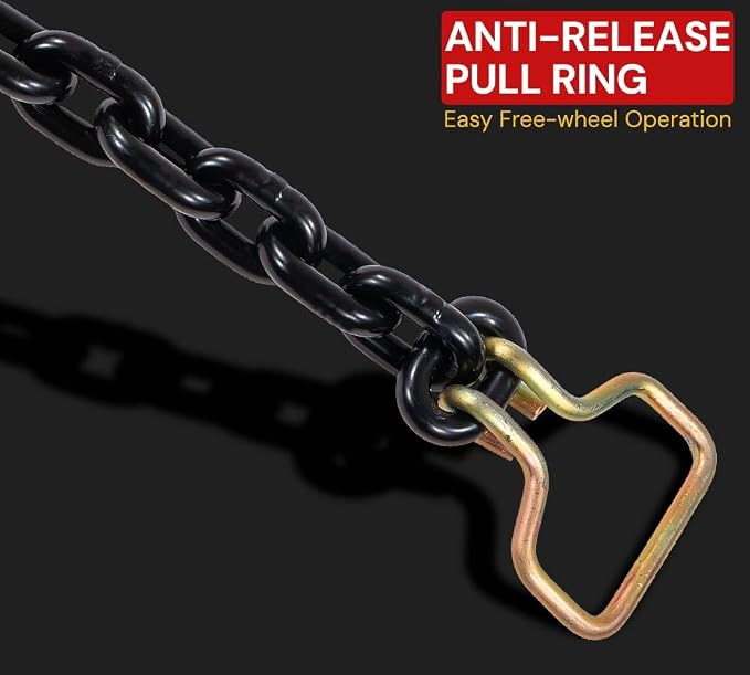 Mytee Products 2 Pack 5/16"-3/8" Easy Ratcheting Chain Binder with Up to 36" Chain Take-Up, 5,400 lbs WLL, Heavy-Duty Tie Down Ratchet Load Binder with Grab Hooks for Flatbed Trailers & Trucks