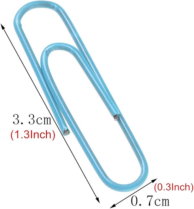 SUMAJU 500 PCS Colored Paper Clips, 33 mm/1.3Inch Assorted Paperclips | Rust-Resistant Metal, Medium Size, Plastic Storage Box, For Office, School, Home, Diy