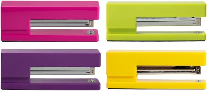 JAM PAPER Modern Desk Stapler - Assorted Spring Colors - 4/Pack