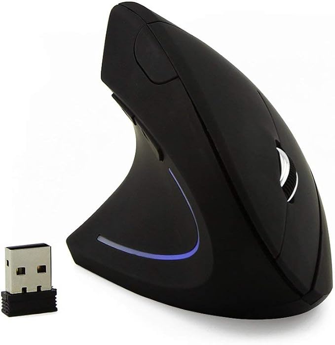 Wireless Mouse Ergonomic Vertical Left-Handed Mouse Ergo LED Light High Precision Optical Cordless Lightweight Left Hand Mice Women Men Gift for PC Computer Laptop Mac Office,1600 DPI,Side Buttons