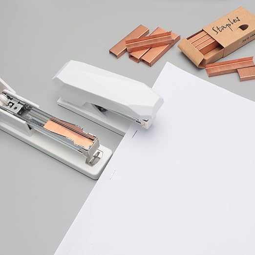 NatSumeBasics 3000 Rose Gold Staples 26/6 Standard Colored Staple Refill for Desk Stapler, 1000 Per Pack, Total 3 Pack Staples (Rose Gold)