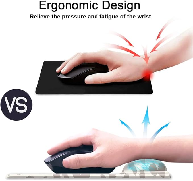 Mouse Pad with Wrist Support, Non Slip Mousepad Wrist Rest for Office, Computer, Laptop & Mac- Durable & Comfortable & Lightweight Ergonomic Support Mouse Mat Leopard Print