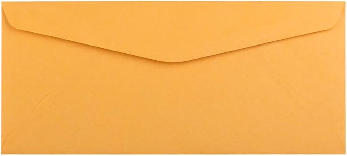 JAM PAPER #10 Business Commercial Envelopes - 4 1/8 x 9 1/2 - Brown Kraft Manila - Bulk 250/Box