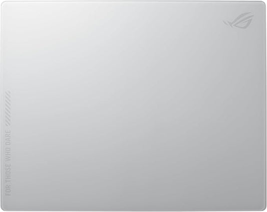 ASUS ROG Moonstone Ace L Glass Gaming Mouse Pad – 19.7” x 15.7”, Ultra-Smooth Matte Tempered Glass for Quiet Ultrafast Glides, Impact/Scratch Resistant, Easy to Clean, Anti-Slip Silicone Base - White